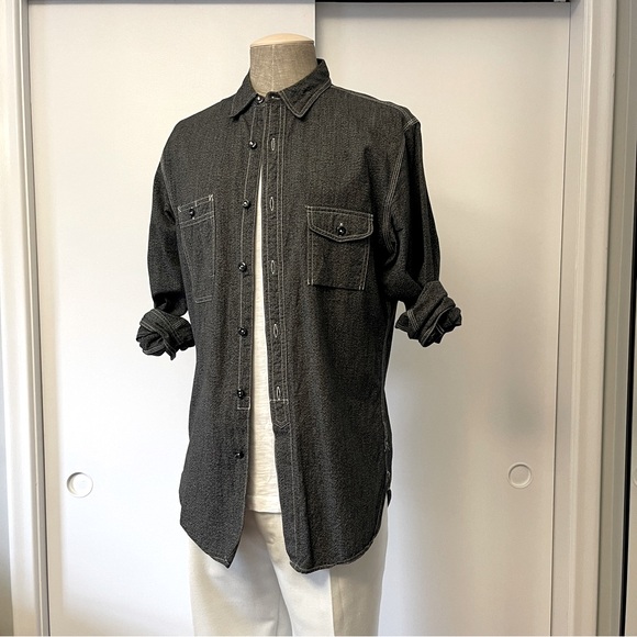 J. Crew Utility Shirt in Marled Grey - Picture 2 of 5